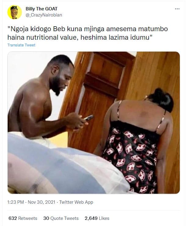 Billy the goat crazynairobian ngoja kidogo beb kuna mjinga amesema matumbo haina