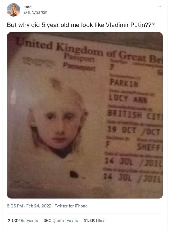 Luce _lucyparkin but why did 5 year old me look like vladimir putin??? nited kin