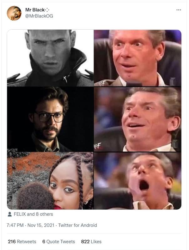 Mr black mrblackog felix and 8 others 747 pm nov 15, twitter for android 216 ret