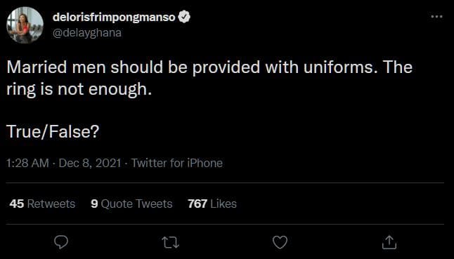 Delorisfrimpongmanso delayghana married men should be provided with uniforms. th