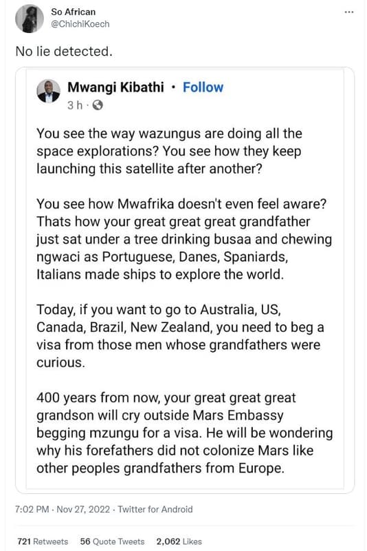 So african chichikoech no lie detected mwangi kibathi follow 3 h you see the way