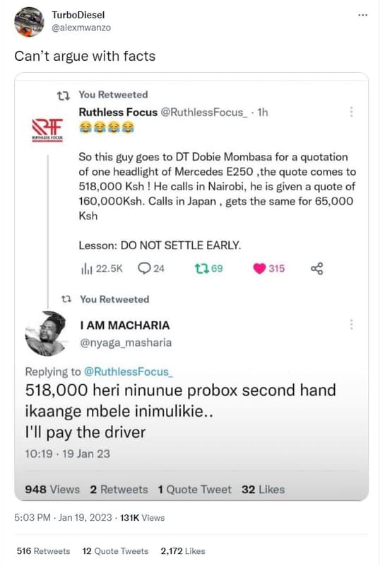 Turbodiesel alexmwanzo can't argue with facts you retweeted ruthless focus ruthl