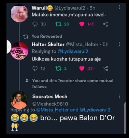 Waruiil lydiawarui2 5h matako imemea mtapumua kweli 0 33 l 28 145 1 you retweete