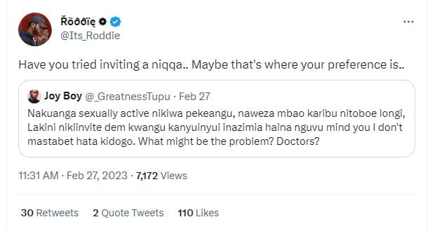 Öãvię its_roddie have you tried inviting a niqqa. maybe that's where your prefer