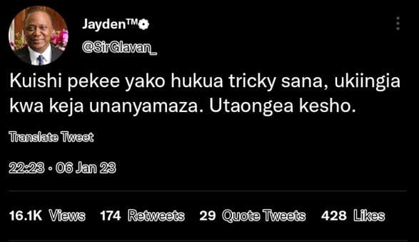 Jaydenmmo siiglavan_ kuishi pekee yako hukua tricky sana, ukiingia kwa keja unan