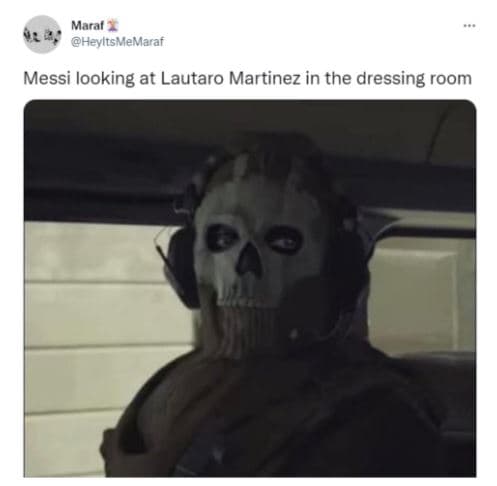 Maral hevlts hemaraf messi looking at lautaro martinez in the dressing room