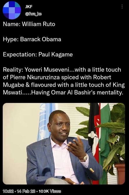 Jkf iaak name william ruto hype barrack obama expectation paul kagame reality yo