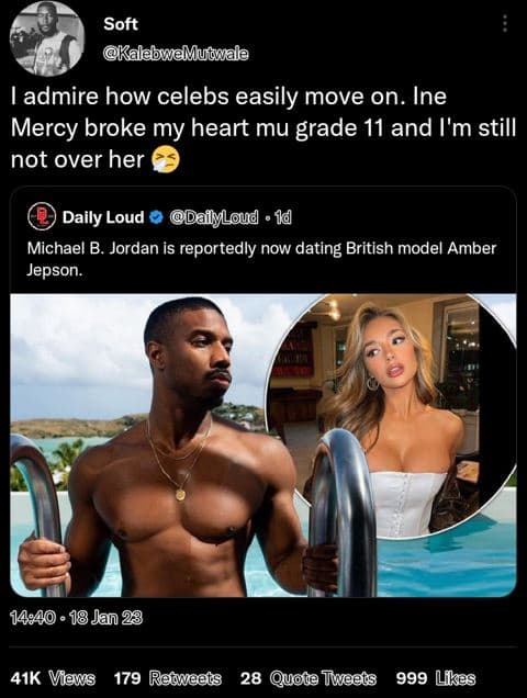 Soft kalebwemutala admire how celebs easily move on. ine mercy broke my heart mu