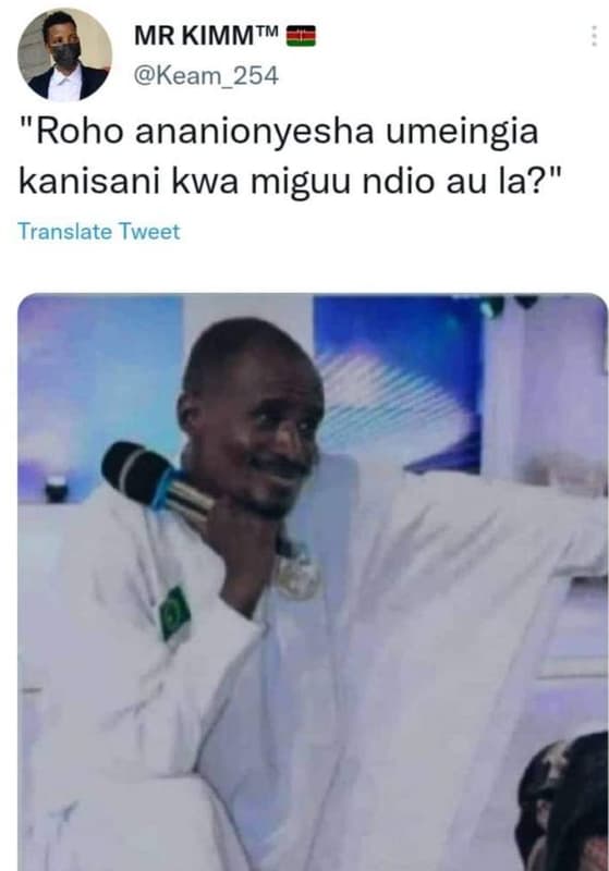 Mr kimmtm keam_254 roho ananionyesha umeingia kanisani kwa miguu ndio au la? tra