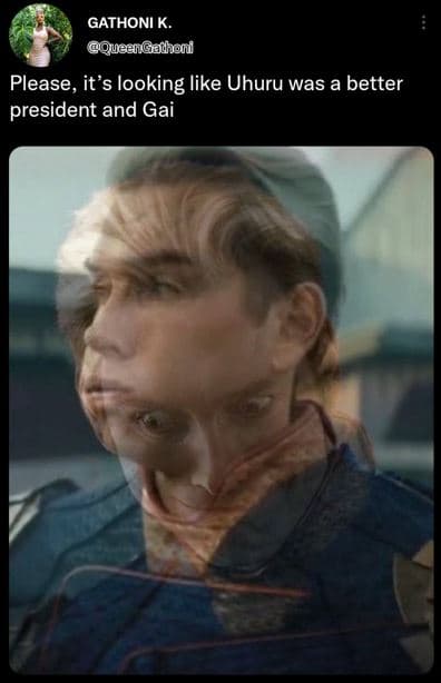 Gathoni k. queengathoni please, it's looking like uhuru was a better president a