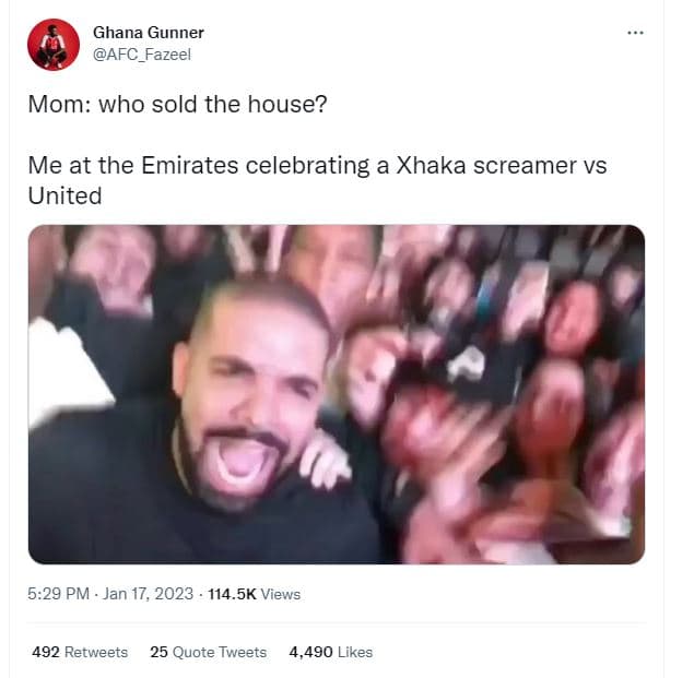 Ghana gunner afc_fazeel mom who sold the house? me at the emirates celebrating a