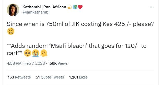 Kathambi panafrican iamkathambi since when is 75oml of jik costing kes 425 pleas