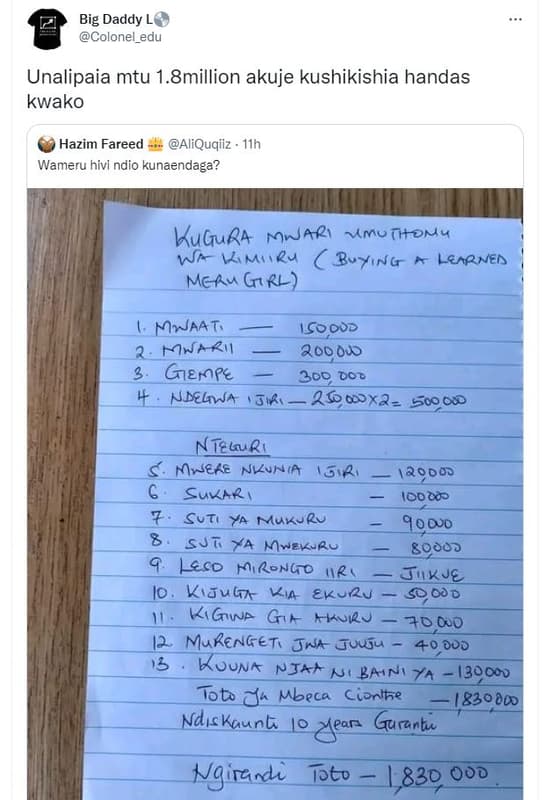 Big daddy l0 colonel_edu unalipaia mtu 1.8million akuje kushikishia handas kwako