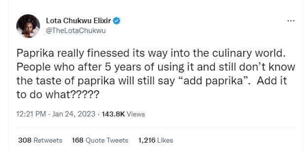 Lota chukwu elixir thelotachukwu paprika really finessed its way into the culina
