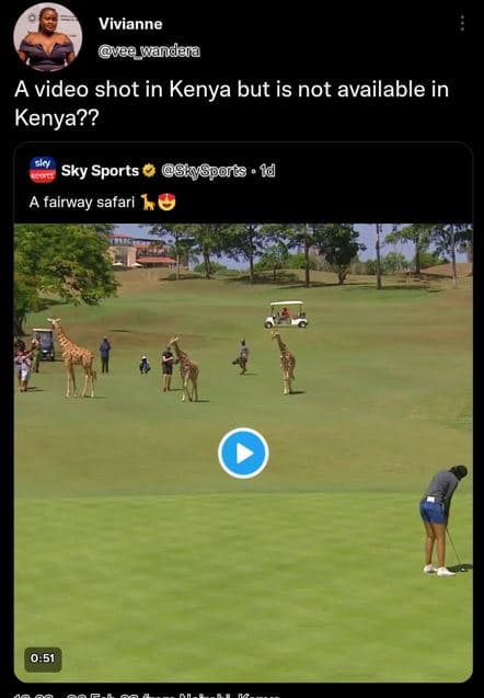 Vivianne vaa wandara a video shot in kenya but is not available in kenya?? sky s