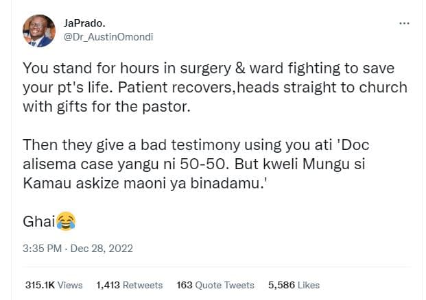 Japrado dr_austinomondi you stand for hours in surgery ward fighting to save you