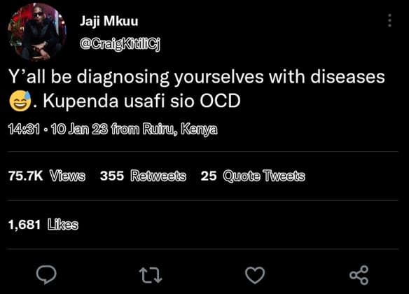 Jaji mkuu graigktlicj yall be diagnosing yourselves with diseases kupenda usafi