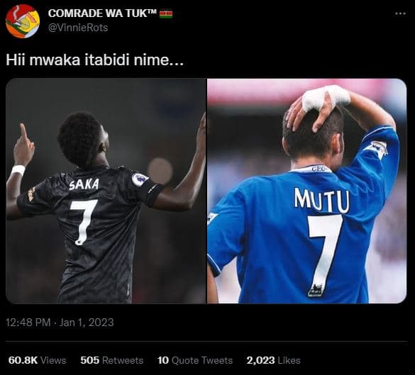 Comrade wa tuk vinnierots hii mwaka itabidi nime. saka muiu 12.48 pm jan 60.8k v