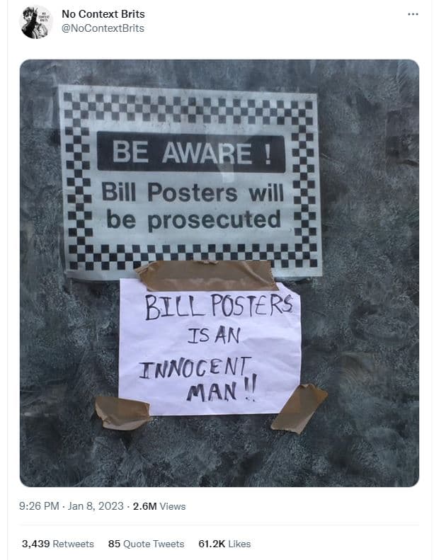 No context brits nocontextbrits be aware bill posters will be prosecuted bicl po