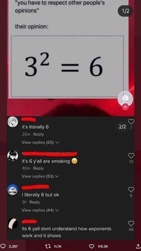 'you have to respect other people's opinions 12 their opinion 32 6 it's literall