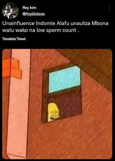 Roy kim roymukora unainfluence indomie alafu unauliza mbona watu wako na low spe