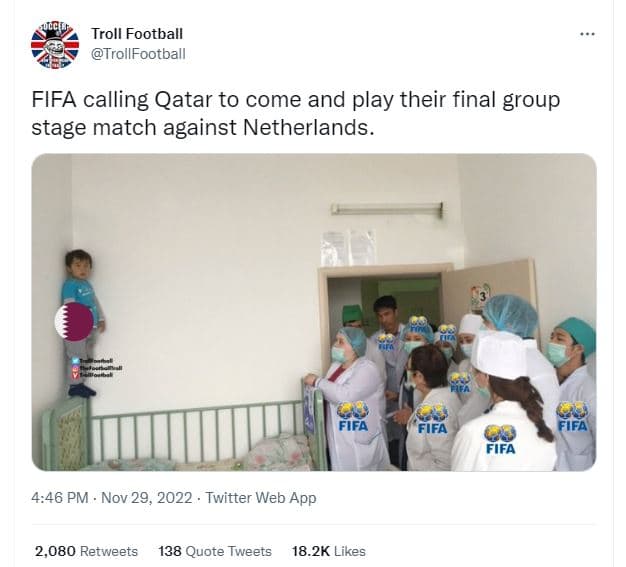 Troll football trollfootball fifa calling qatar to come and play their final gro