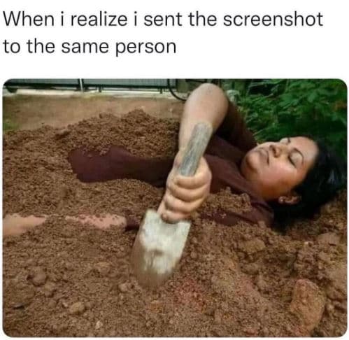 When i realize sent the screenshot to the same person