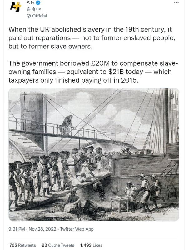 Aj h ajplus official when the uk abolished slavery in the 19th century it paid o