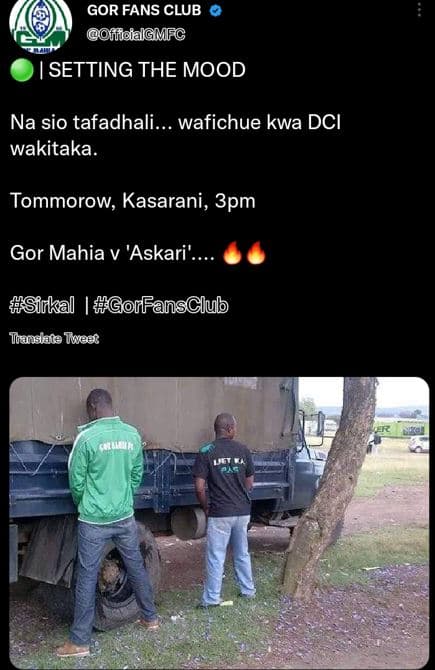 Gor fans club offiaalgmfc 1setting the mood na sio tafadhali ._ wafichue kwa dci