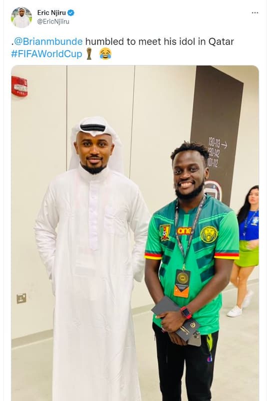Eric njiru ericniiiru brianmbunde humbled to meet his idol in qatar fifaworldcup