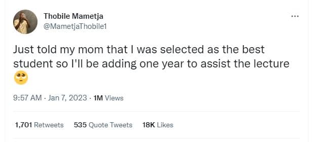 Thobile mametja mametjathobilel just told my mom that was selected as the best s