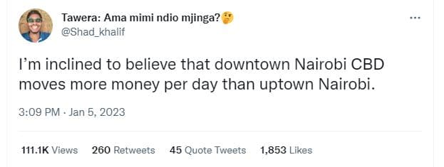 Tawera ama mimi ndio mjinga? shad_khalif fm inclined to believe that downtown na