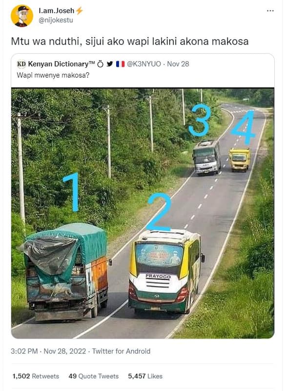 Lam joseh nijokestu mtu wa nduthi, sijui ako wapi lakini akona makosa kenyan dic