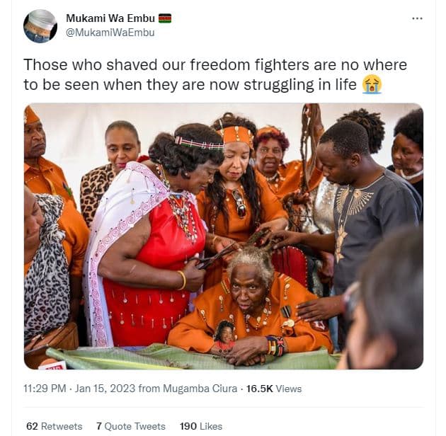 Mukami wa embu mukamiwaembu those who shaved our freedom fighters are no where t