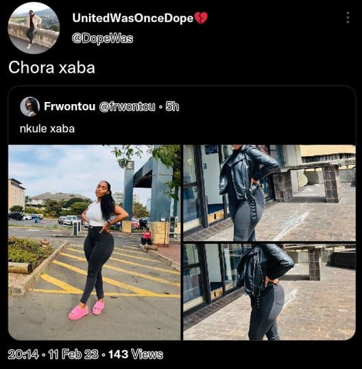 Unitedwasoncedope jpewas chora xaba frwontou frwontou 6h nkule xaba , 11 feb 23