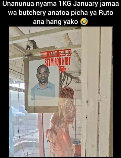 Unanunua nyama ikg january jamaa wa butchery anatoa picha ya ruto ana hang yako