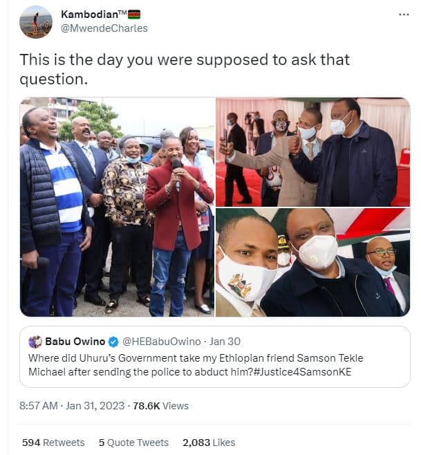 Kambodian mwendecharles this is the day you were supposed to ask that question.