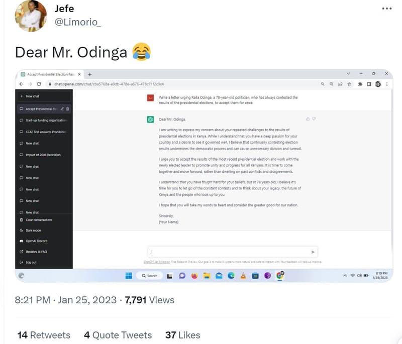 Jefe limorio dear mr. odinga accgct esidentiel eiechion 7ae charcpenaicom chat c