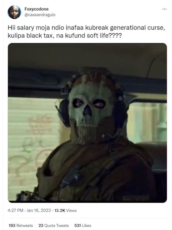 Foxycodone cassandragulo hii salary moja ndio inafaa kubreak generational curse,