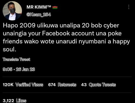 Mr kimmtm keam 254 hapo ulikuwa unalipa 20 bob cyber unaingia your facebook acco