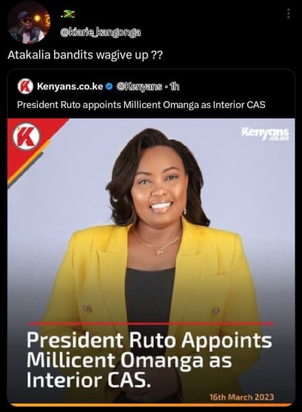 Marlakangonga atakalia bandits wagive up ?? kenyans. co.ke kenjaans president ru