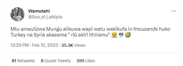 Wamutahi son_of_laikipia mtu ameulizwa mungu alikuwa wapi watu wakikufa in thous