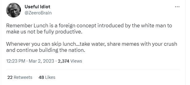 Useful idiot zeerobrain remember lunch is a foreign concept introduced by the wh