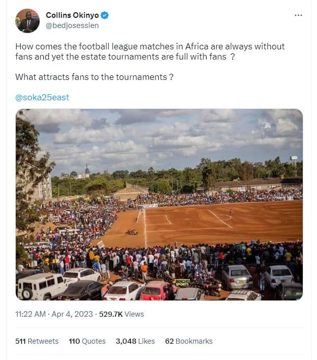 Collins okinyo bedjosessien how comes the football league matches in africa are