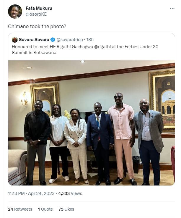 Fafa mukuru osoroke chimano took the photo? savara savara savarafrica 18h honour