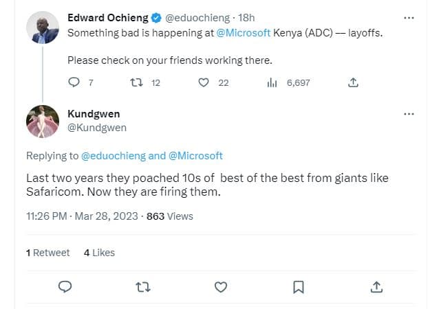 Edward ochieng eduochieng . 18h something bad is happening at microsoft kenya ad