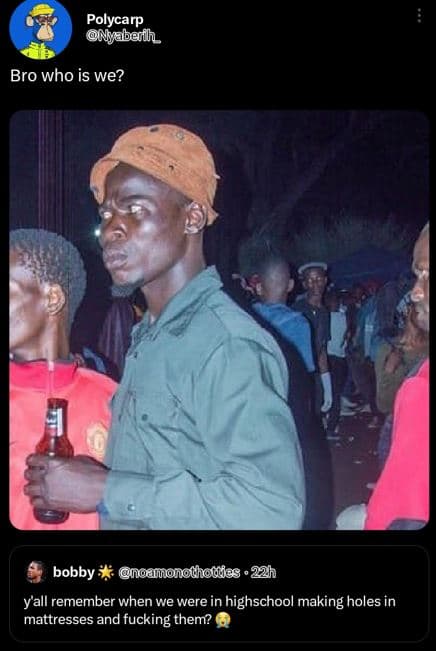 Polycarp njjabath bro who is we? bobby noclnonothodias 22 y'all remember when we