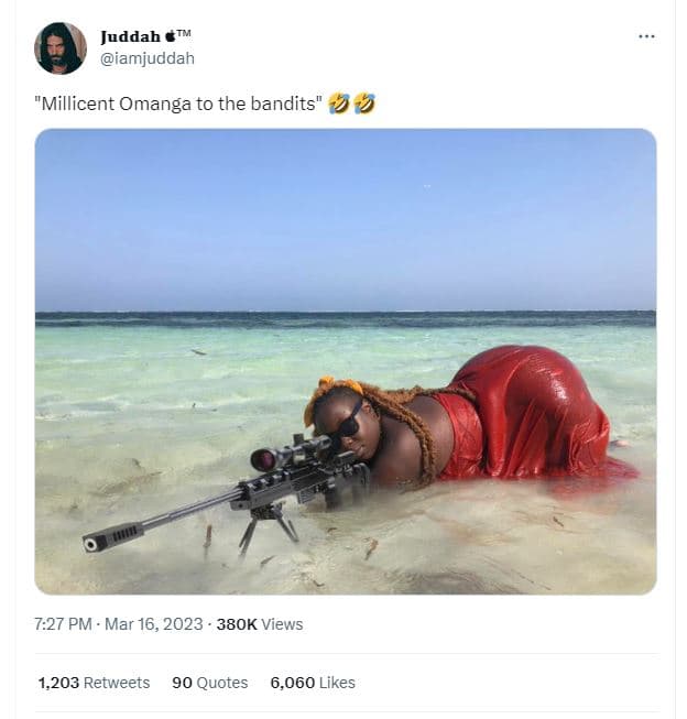 Juddab tm iamjuddah millicent omanga to the bandits 7.27 pm . mar 16, 38ok views