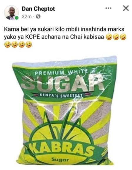 Dan cheptot 32m kama bei ya sukari kilo mbili inashinda marks yako ya kcpe achan