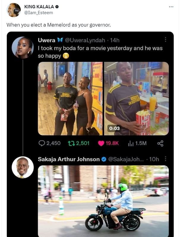 King kalala 0 iam_esteem when you elect a memelord as your governor. uwera uwera